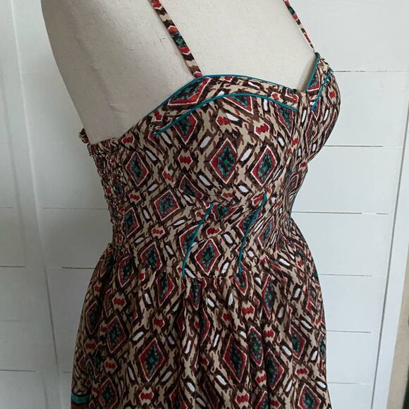 American Rag Corset Style Aztec Print Sun Dress - S - Picture 6 of 11